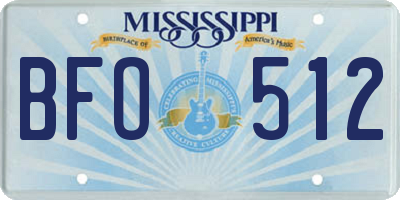 MS license plate BFO512