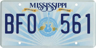 MS license plate BFO561