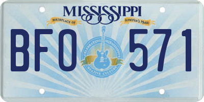 MS license plate BFO571