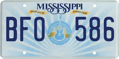 MS license plate BFO586