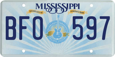 MS license plate BFO597