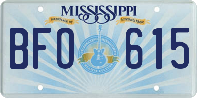 MS license plate BFO615