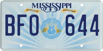 MS license plate BFO644