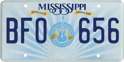 MS license plate BFO656