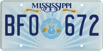 MS license plate BFO672