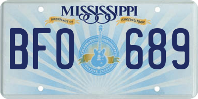 MS license plate BFO689