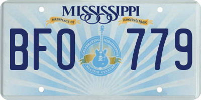 MS license plate BFO779