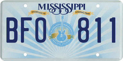 MS license plate BFO811