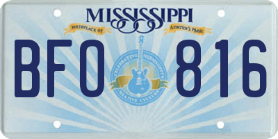 MS license plate BFO816