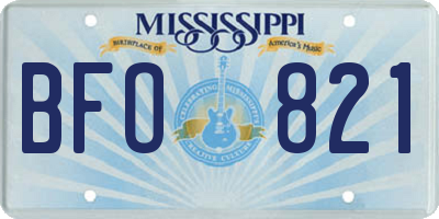 MS license plate BFO821
