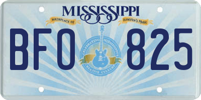 MS license plate BFO825
