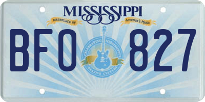 MS license plate BFO827