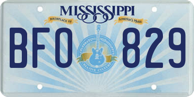 MS license plate BFO829