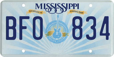 MS license plate BFO834