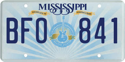 MS license plate BFO841