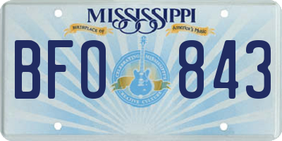 MS license plate BFO843