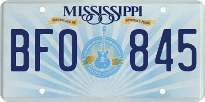 MS license plate BFO845