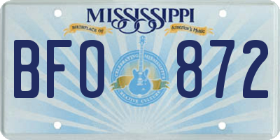 MS license plate BFO872