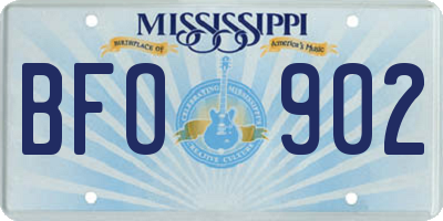 MS license plate BFO902