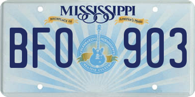 MS license plate BFO903