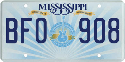 MS license plate BFO908