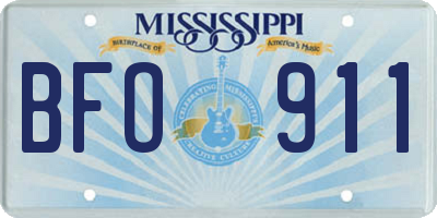 MS license plate BFO911