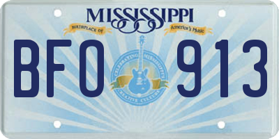 MS license plate BFO913