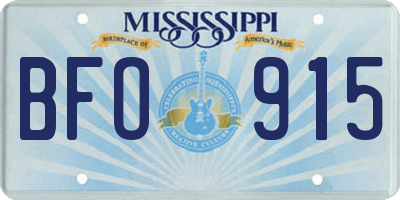 MS license plate BFO915