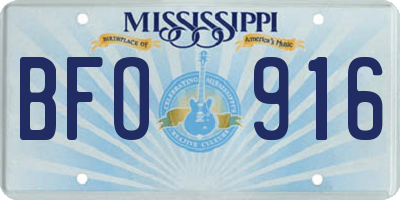 MS license plate BFO916