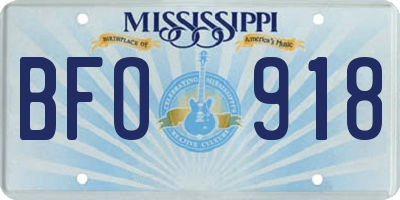 MS license plate BFO918