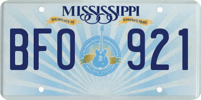 MS license plate BFO921