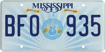 MS license plate BFO935