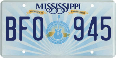 MS license plate BFO945