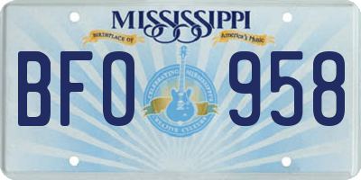 MS license plate BFO958