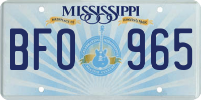 MS license plate BFO965