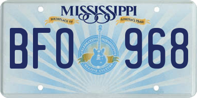 MS license plate BFO968