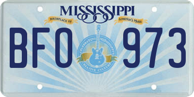 MS license plate BFO973