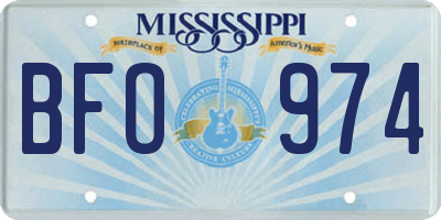 MS license plate BFO974