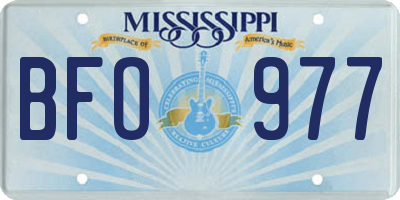 MS license plate BFO977