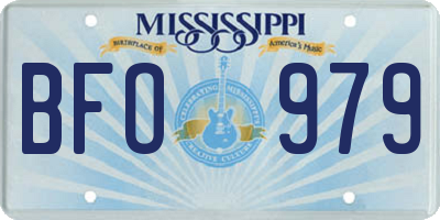 MS license plate BFO979