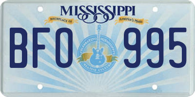 MS license plate BFO995