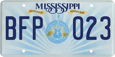 MS license plate BFP023