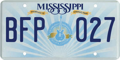 MS license plate BFP027