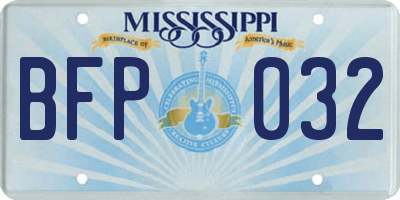 MS license plate BFP032