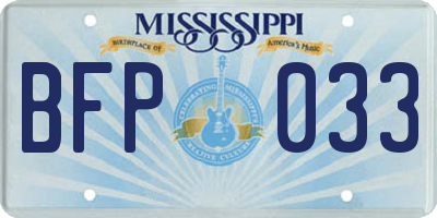 MS license plate BFP033