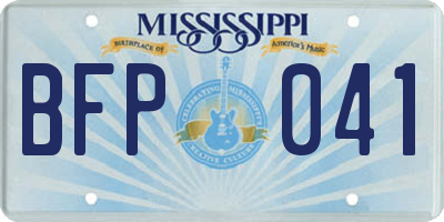 MS license plate BFP041
