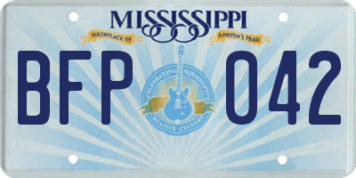 MS license plate BFP042