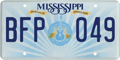 MS license plate BFP049