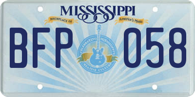 MS license plate BFP058