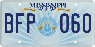 MS license plate BFP060